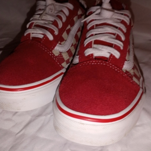Red Checkerboard VANS- Womens Size 7.5 - Mens 6 - Picture 8 of 10